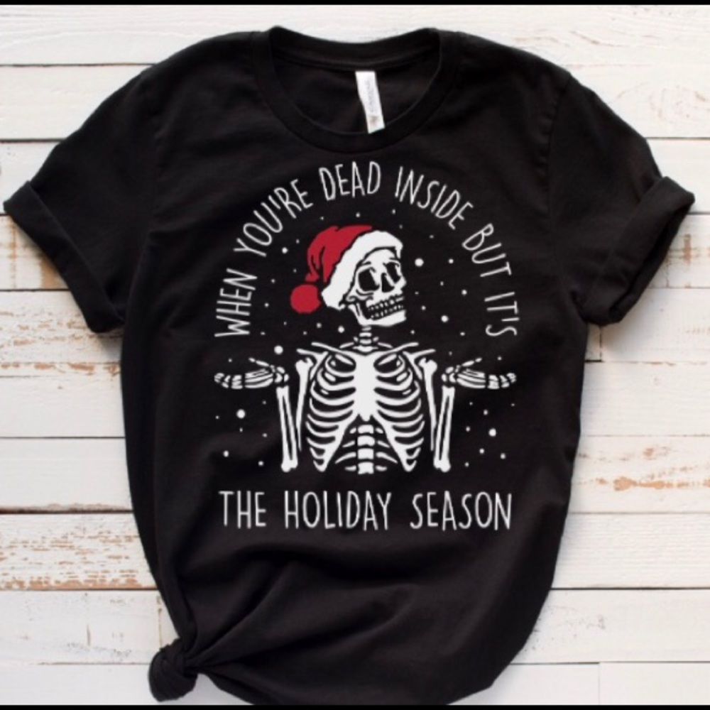Funny Christmas skeleton shirt in variety sizes